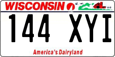 WI license plate 144XYI