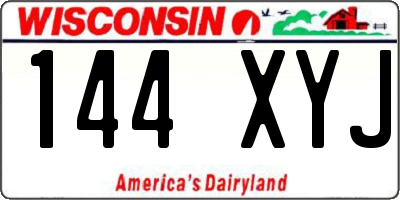 WI license plate 144XYJ