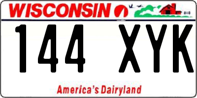 WI license plate 144XYK