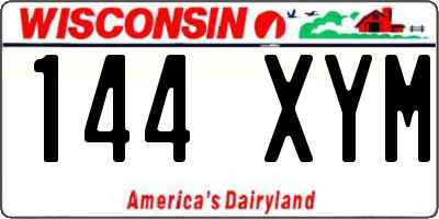 WI license plate 144XYM