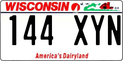WI license plate 144XYN