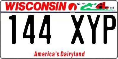 WI license plate 144XYP