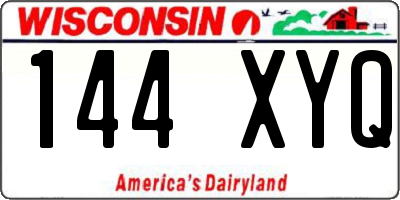 WI license plate 144XYQ