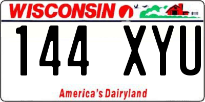 WI license plate 144XYU