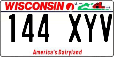 WI license plate 144XYV