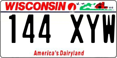 WI license plate 144XYW