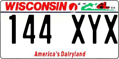 WI license plate 144XYX
