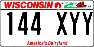 WI license plate 144XYY