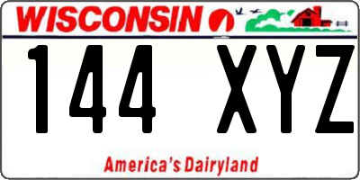WI license plate 144XYZ