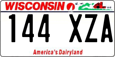 WI license plate 144XZA