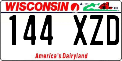 WI license plate 144XZD