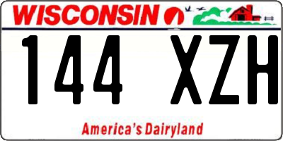 WI license plate 144XZH
