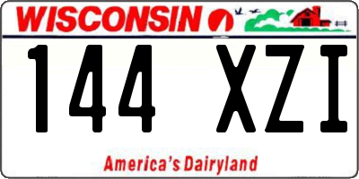 WI license plate 144XZI