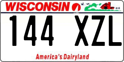 WI license plate 144XZL