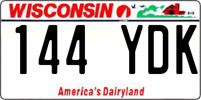 WI license plate 144YDK