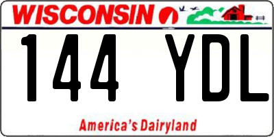 WI license plate 144YDL