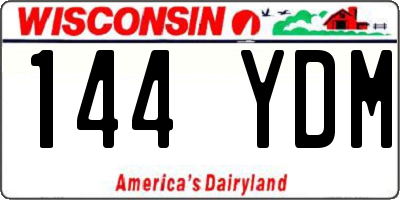 WI license plate 144YDM