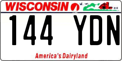 WI license plate 144YDN