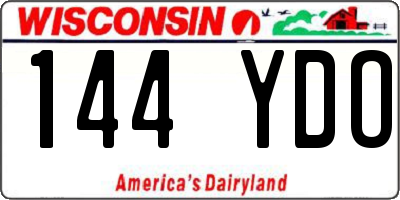 WI license plate 144YDO