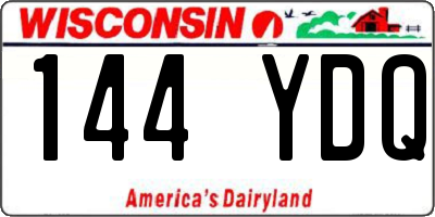 WI license plate 144YDQ