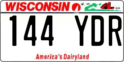 WI license plate 144YDR