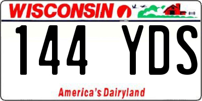 WI license plate 144YDS