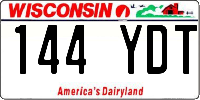 WI license plate 144YDT