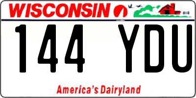WI license plate 144YDU
