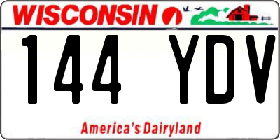 WI license plate 144YDV