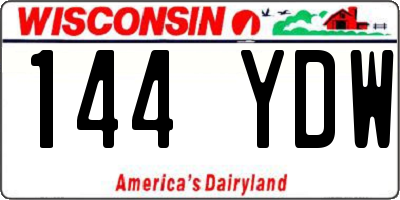 WI license plate 144YDW