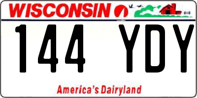 WI license plate 144YDY