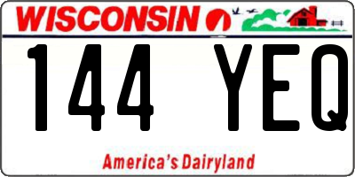 WI license plate 144YEQ