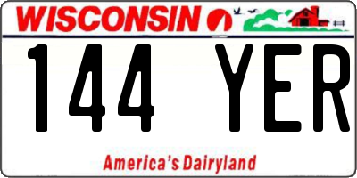 WI license plate 144YER