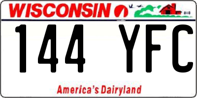 WI license plate 144YFC