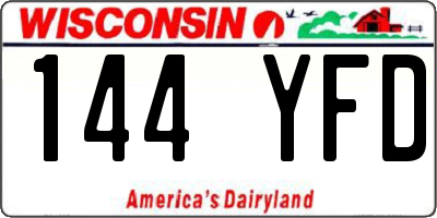 WI license plate 144YFD