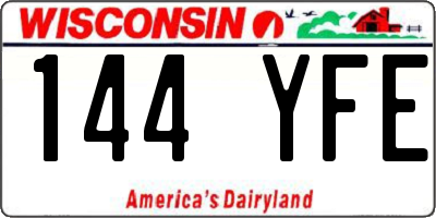 WI license plate 144YFE