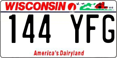 WI license plate 144YFG