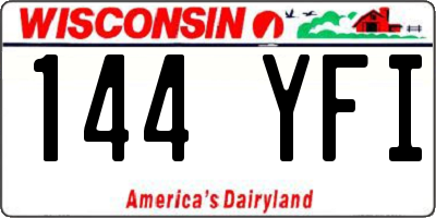 WI license plate 144YFI