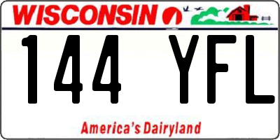 WI license plate 144YFL