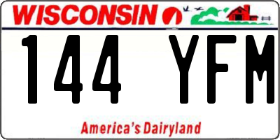 WI license plate 144YFM