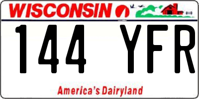 WI license plate 144YFR