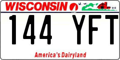 WI license plate 144YFT