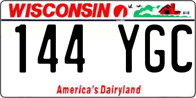 WI license plate 144YGC