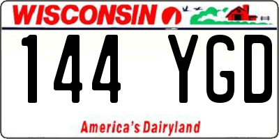 WI license plate 144YGD