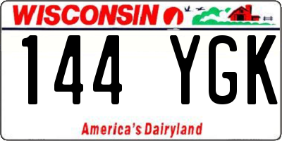 WI license plate 144YGK