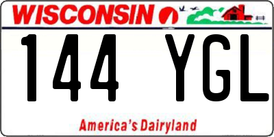 WI license plate 144YGL