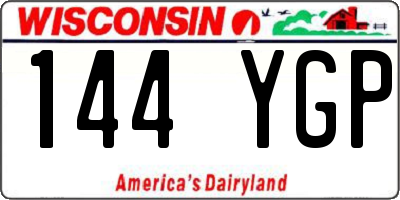 WI license plate 144YGP