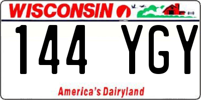 WI license plate 144YGY