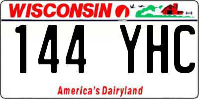 WI license plate 144YHC