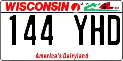 WI license plate 144YHD